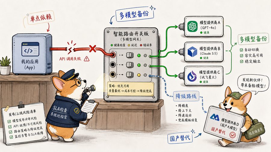 图3:开发者要把单模型依赖,改造成多模型备份和降级路线。