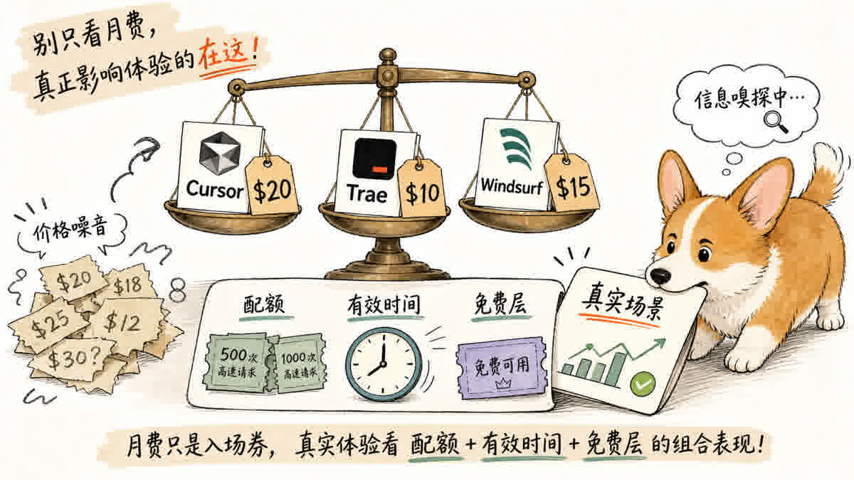 月费只是入场券,配额、有效时间和免费层共同决定真实成本